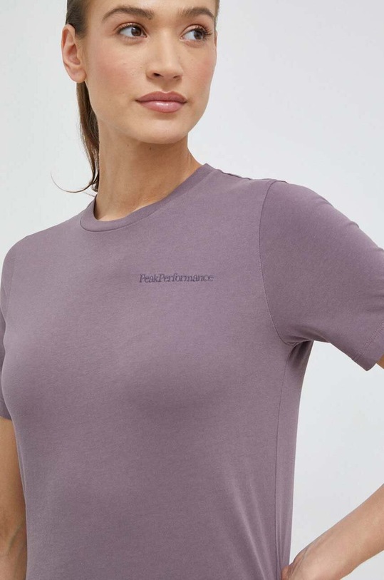 Peak Performance t-shirt bawełniany bawełna fioletowy G78903