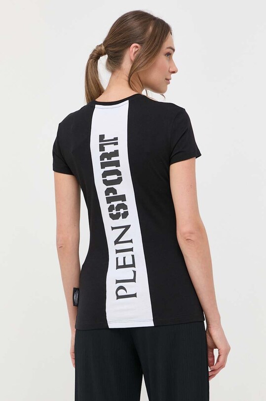 PLEIN SPORT tricou din bumbac imprimeu negru PACC.WTK2829.SJY001N