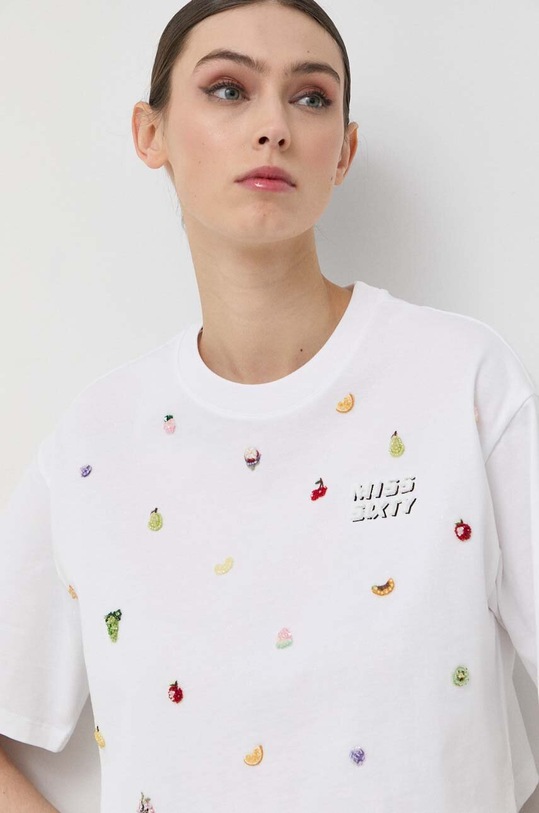 Miss Sixty t-shirt bawełniany aplikacja biały 6T1SJ0460000