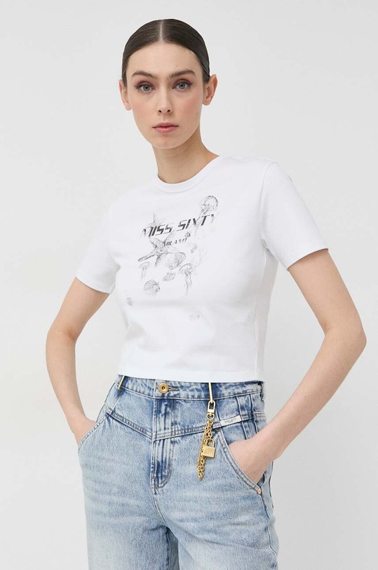Miss Sixty t-shirt z elastanem biały 6W2SJ8151000