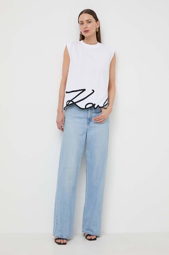 Karl Lagerfeld pamut póló 231W1717 fehér SS24