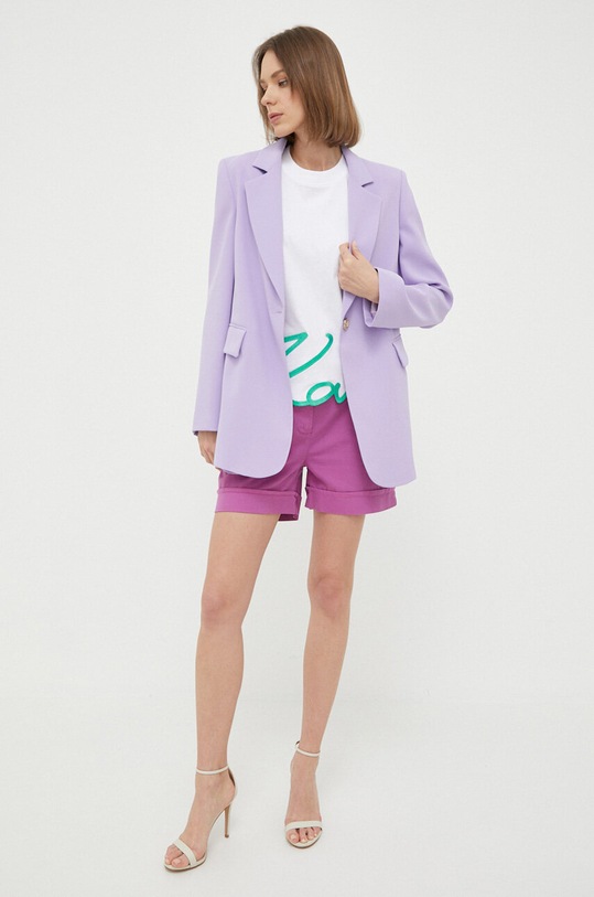 Bavlněné tričko Karl Lagerfeld 231W1717 bílá SS24