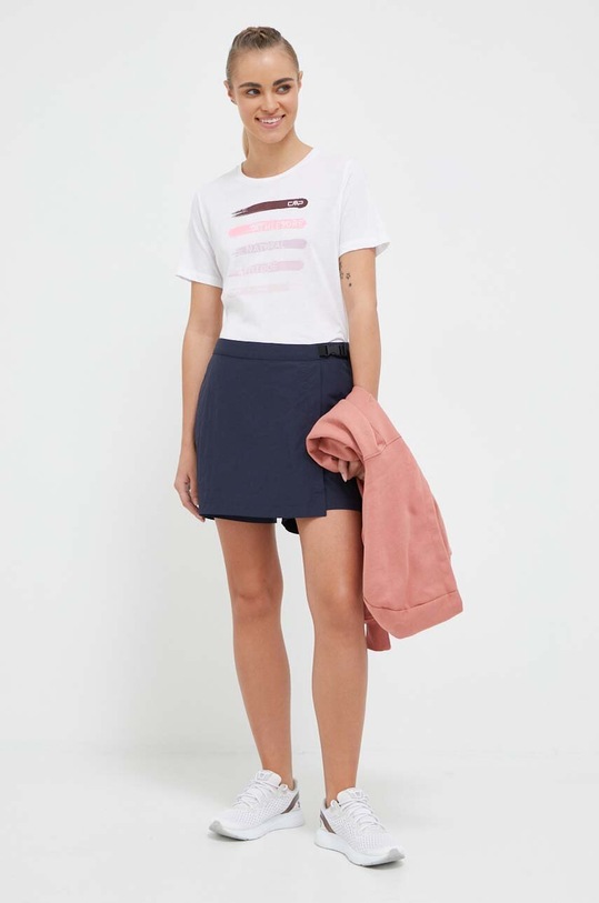 CMP t-shirt bawełniany 33F7766 biały SS23