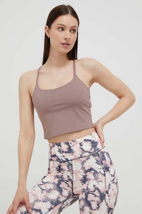 Top na jógu 4F slim růžová 4FSS23TTSHF270