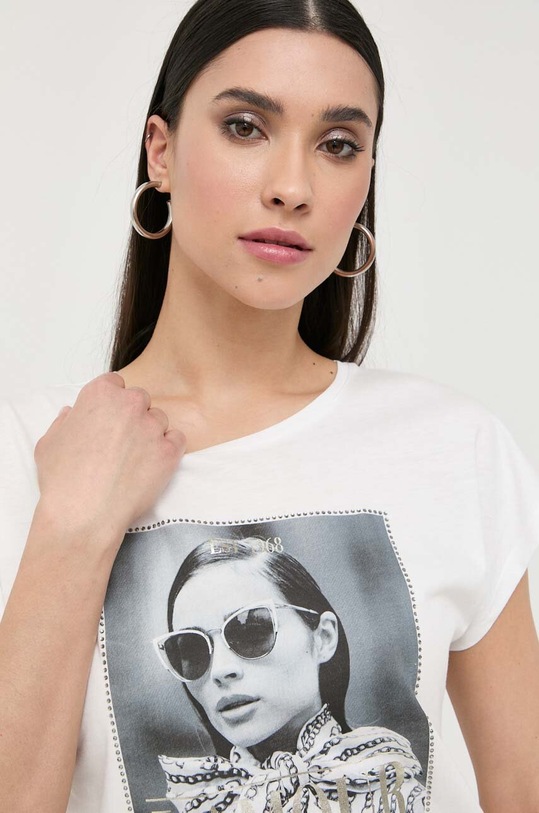 Μπλουζάκι Morgan στάμπα λευκό DGLASS.OFF.WHITE