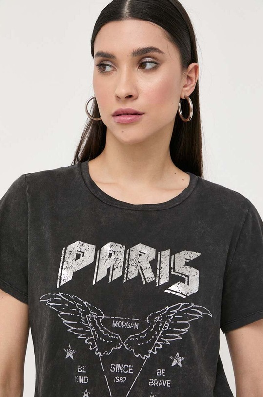 Bombažna kratka majica Morgan siva DPACA.GRIS