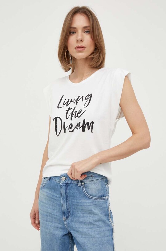 Tričko Morgan potisk bílá DREAM.OFF.WHITE