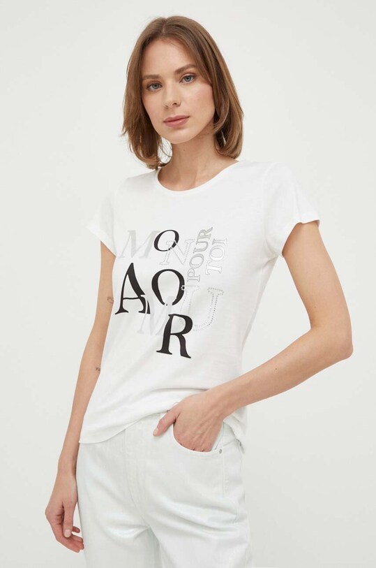 Μπλουζάκι Morgan DAMOUR στάμπα λευκό DAMOUR.OFF.WHITE