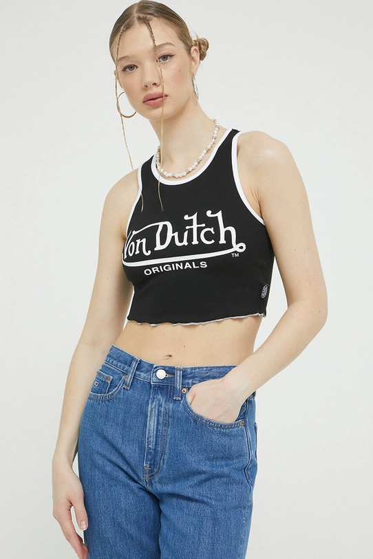 Von Dutch top z elastanem czarny 6231048