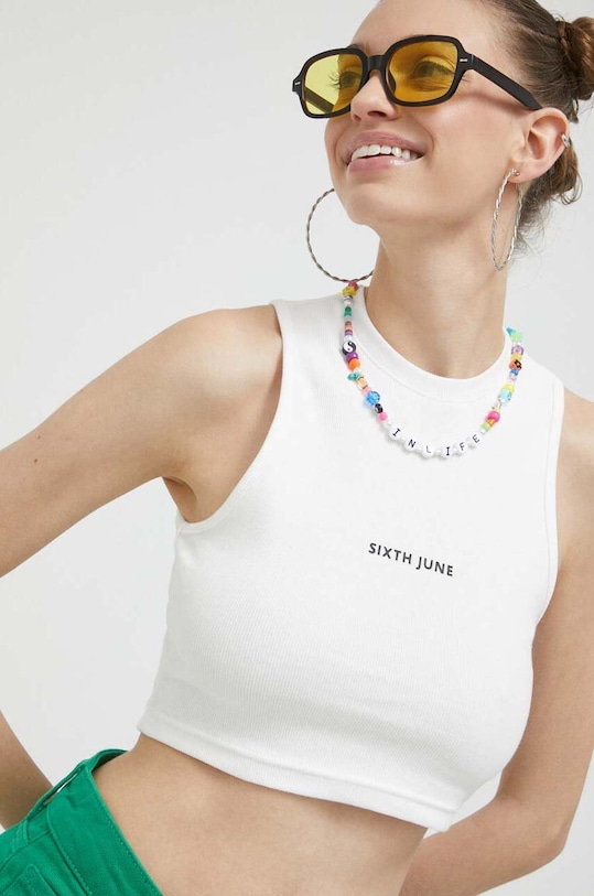 Sixth June top z elastanem biały 4267