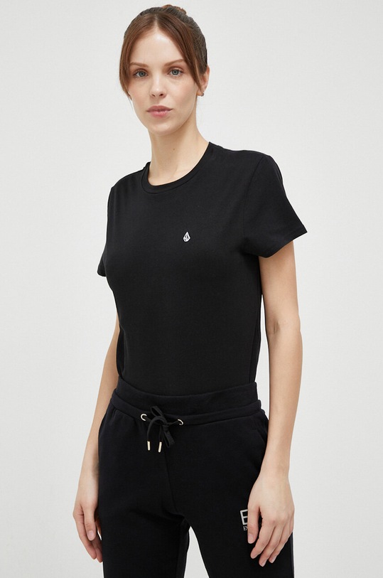 Volcom tricou din bumbac uni negru B3532210.BLK