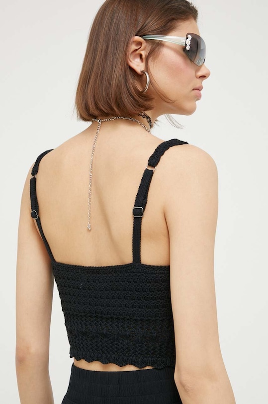 Odzież Hollister Co. top bawełniany KI350.3091.900 czarny