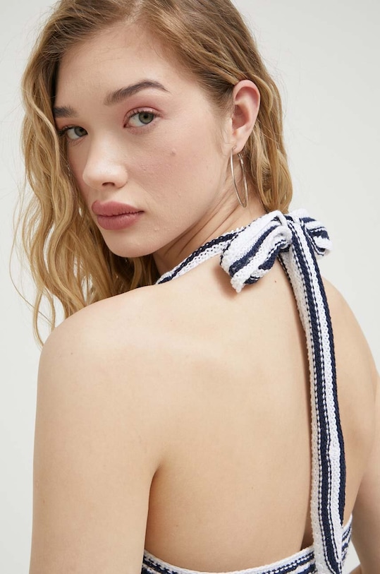 Bavlnený top Hollister Co. KI350.3095.204 tmavomodrá