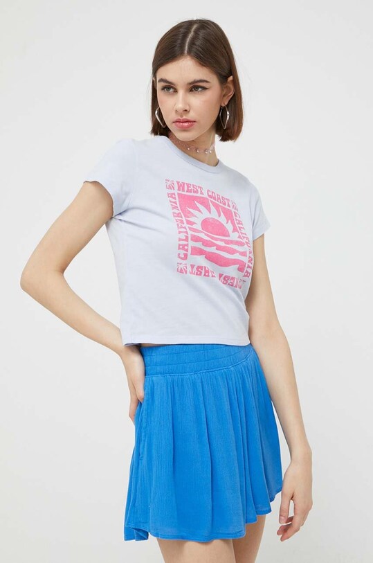 Hollister Co. t-shirt bawełniany niebieski KI357.3106.210