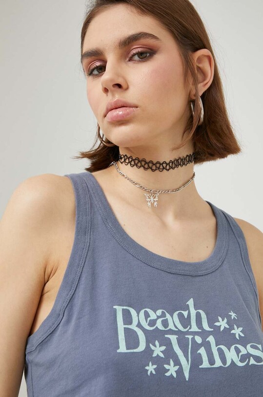 Hollister Co. top bawełniany szary KI357.3109.201
