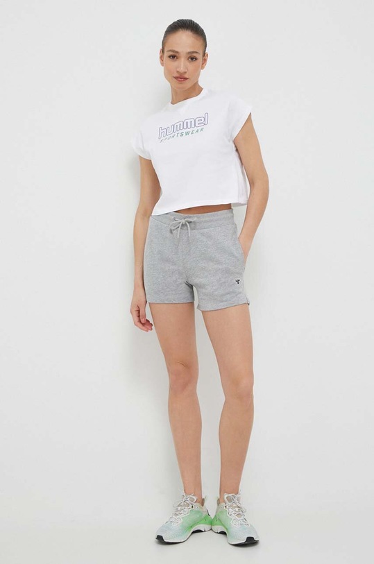 Hummel t-shirt bawełniany 219244 biały SS23