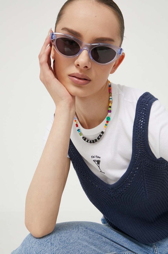 Abercrombie & Fitch top bawełniany KI150.3188.201 granatowy