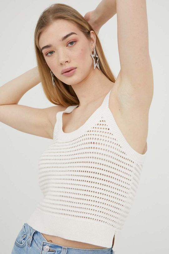 Oblečení Bavlněný top Abercrombie & Fitch KI150.3198.101 béžová