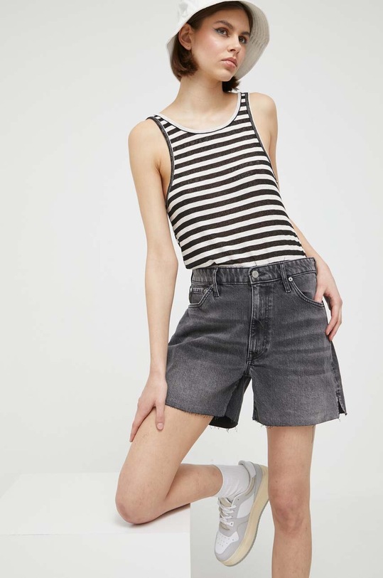 Femi Stories top Luke csíkos fekete LUKE