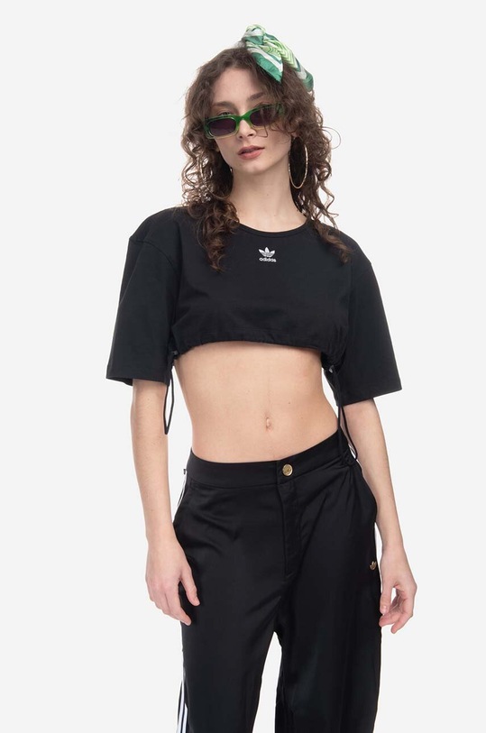 Βαμβακερό μπλουζάκι adidas Originals IC8805 Tee IC8805 μαύρο SS23