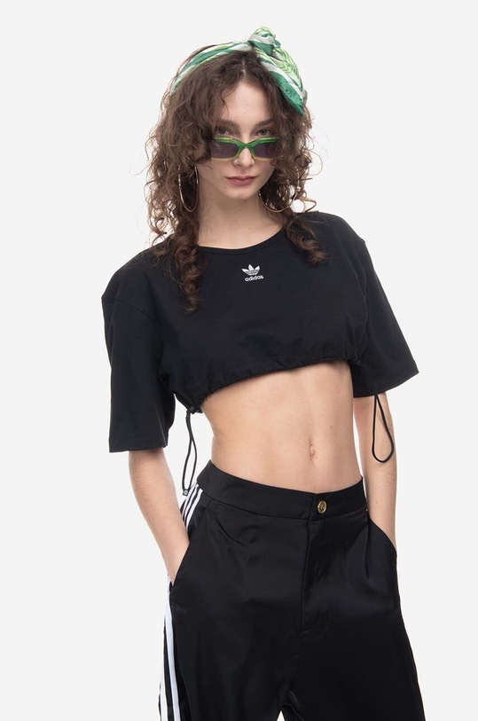 Ρούχα Βαμβακερό μπλουζάκι adidas Originals IC8805 Tee IC8805 μαύρο