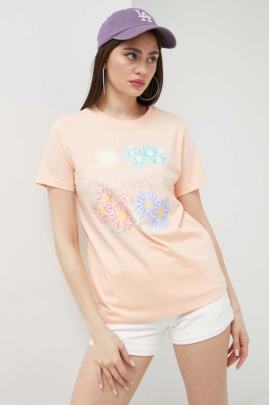 Бавовняна футболка Converse бавовна помаранчевий 10025448.A04