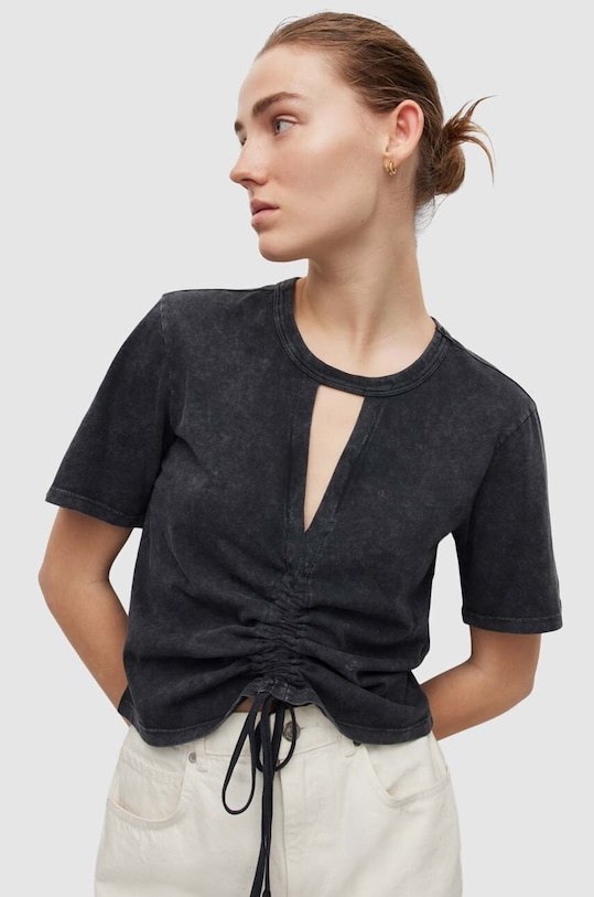 Pamučna majica AllSaints WM161W crna SS24