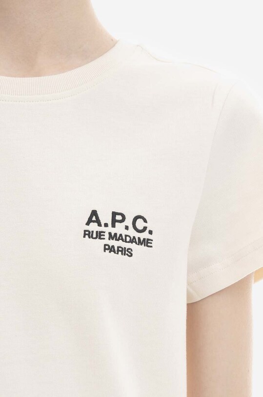 A.P.C. t-shirt bawełniany New Denise beżowy COEZC.F26848