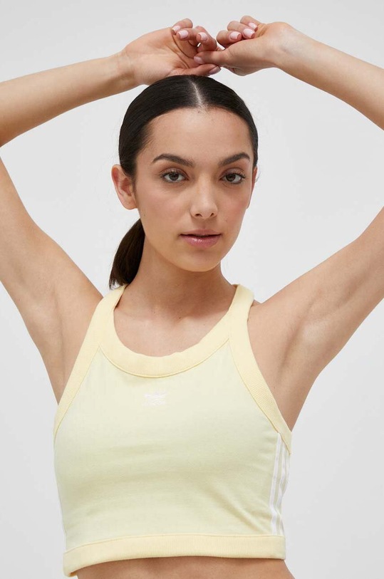 adidas Originals top aplikacja żółty IC6061