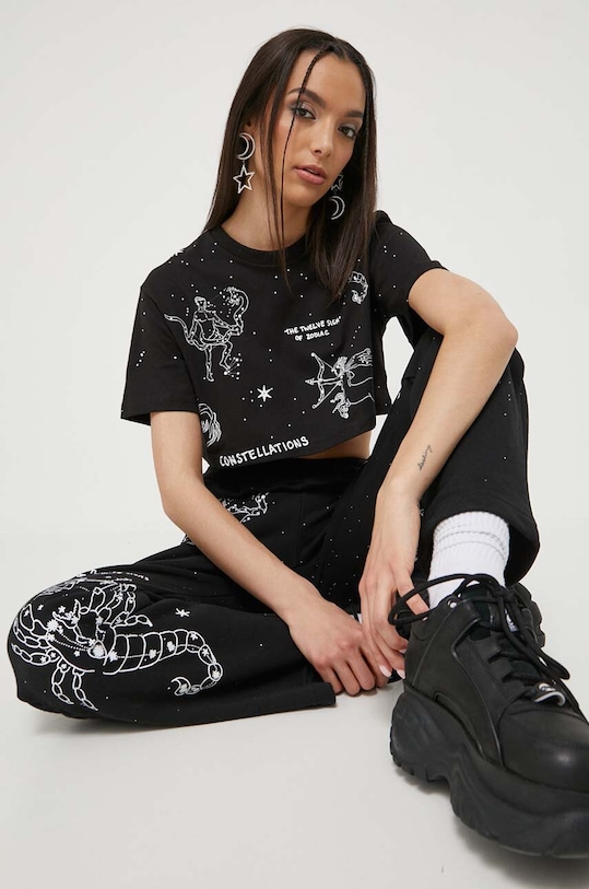 Sixth June tricou din bumbac print negru 33722