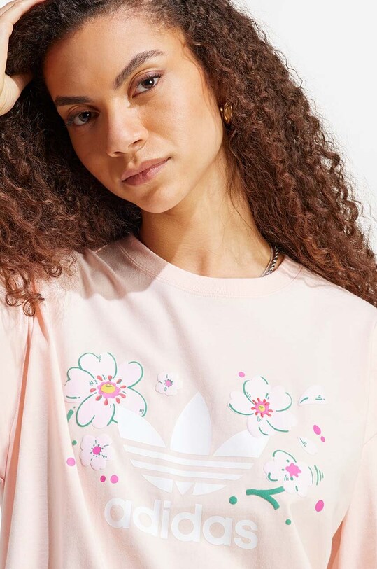 adidas cotton T-shirt Oversized Tee IP3752 pink