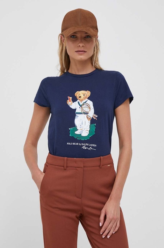 Bavlněné tričko Polo Ralph Lauren x The Championships Wimbledon potisk námořnická modř 211911058