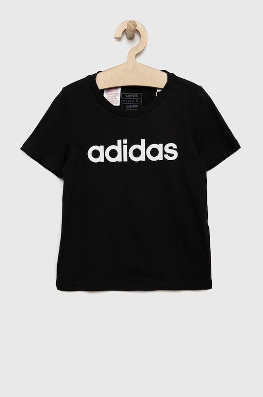 adidas t-shirt bawełniany dziecięcy G LIN nadruk czarny IC3149
