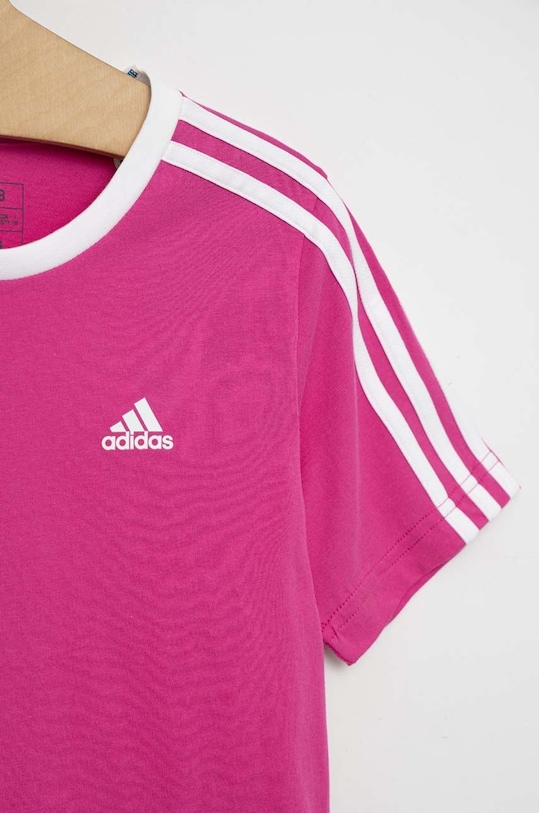 Dziewczynka adidas t-shirt bawełniany dziecięcy G 3S BF IC3639 różowy