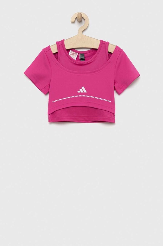 adidas t-shirt dziecięcy G HIIT z elastanem fioletowy HR2598