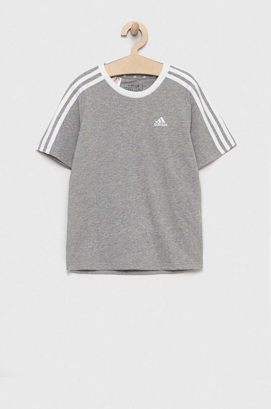 adidas t-shirt bawełniany dziecięcy G 3S BF wzorzyste szary IC3637