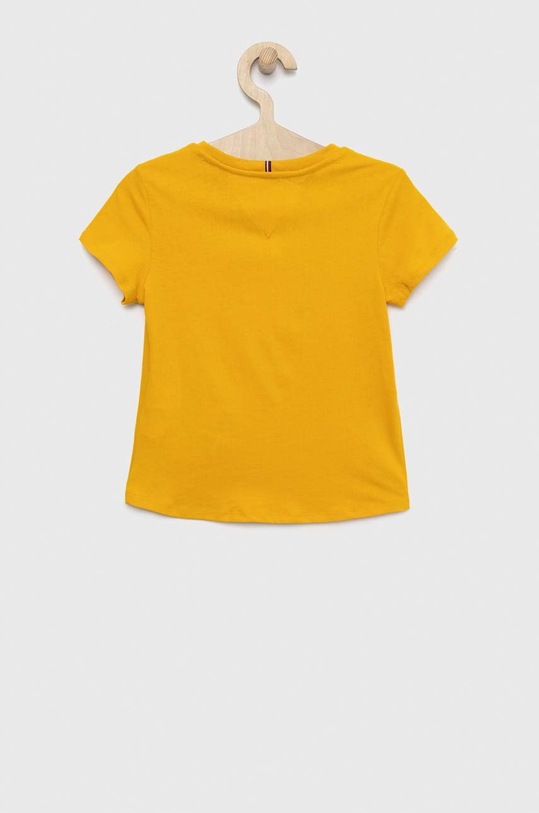Otroška bombažna kratka majica Tommy Hilfiger KG0KG07083.PPYX rumena SS23