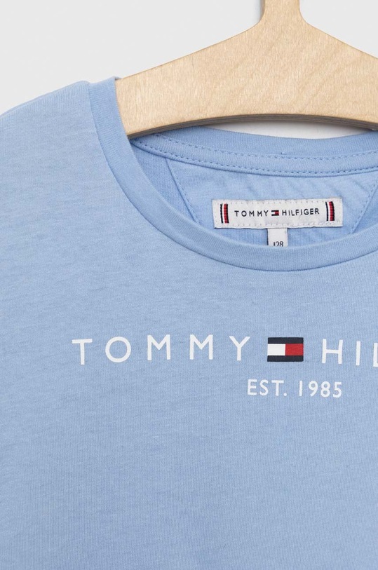 Dziewczynka Tommy Hilfiger t-shirt bawełniany dziecięcy KG0KG05242.PPYX niebieski