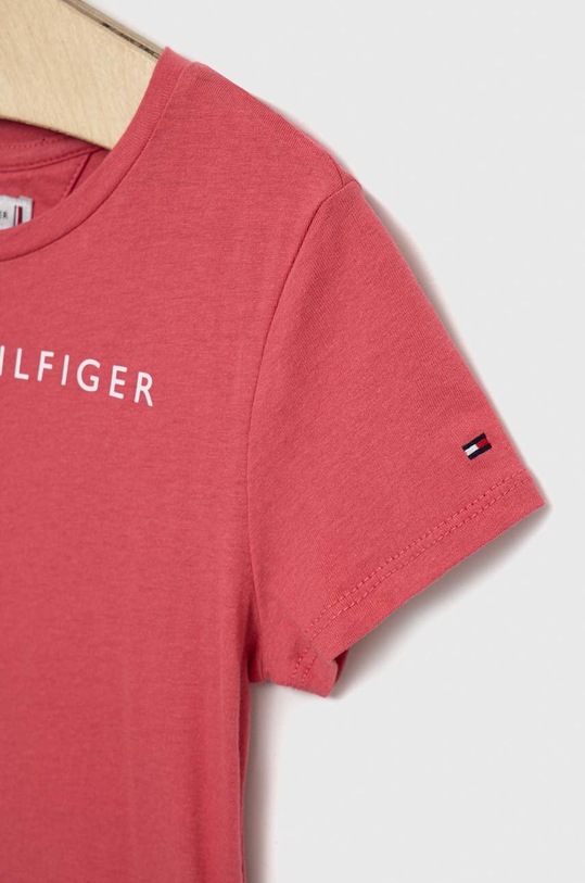 Dziewczynka Tommy Hilfiger t-shirt bawełniany dziecięcy KG0KG05242.PPYX różowy