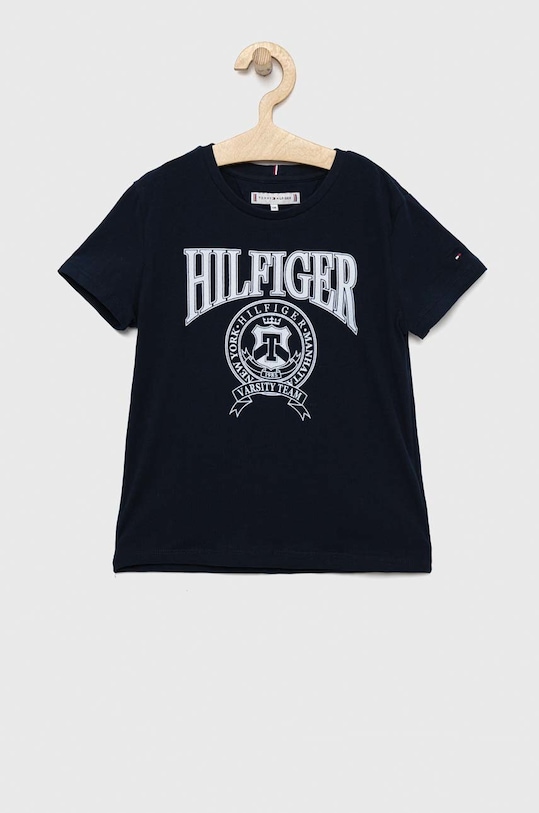 Dětské tričko Tommy Hilfiger s elastanem námořnická modř KG0KG07081.PPYX