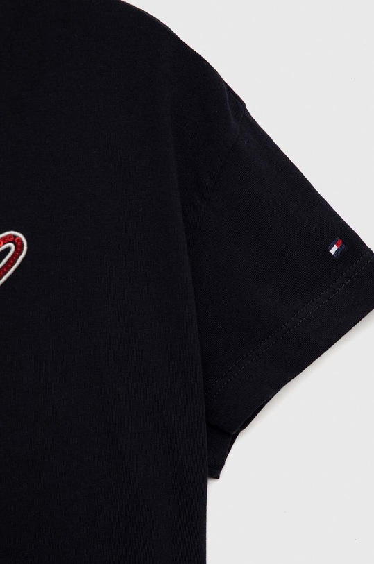 Deklice Otroška bombažna kratka majica Tommy Hilfiger KG0KG07087.PPYX mornarsko modra