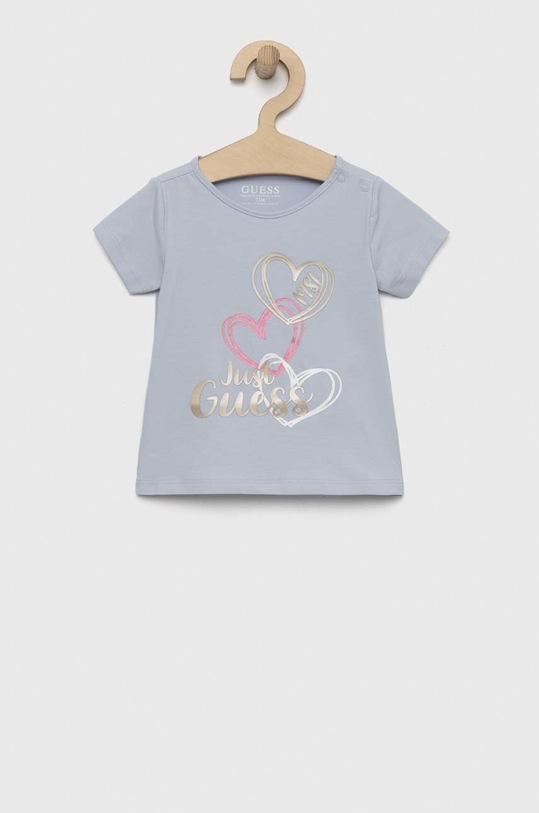 Guess t-shirt niemowlęcy z elastanem niebieski A3RI01.K6YW1.PPYX