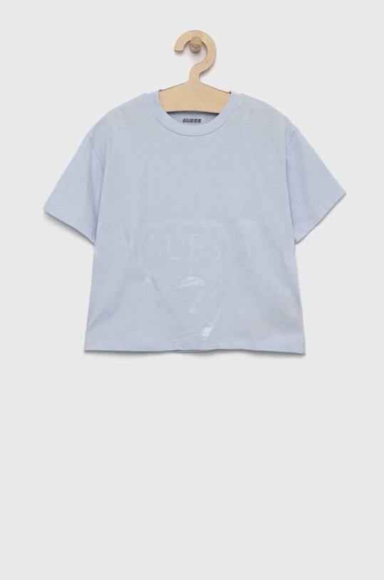 Otroška bombažna kratka majica Guess Okrogel modra J2BI41.K8HM0.PPYX