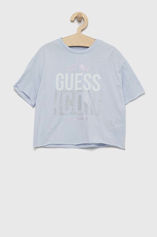 Bavlněné tričko Guess nášivka modrá J3RI13.K8HM3.PPYX