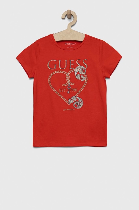 Dětské tričko Guess s elastanem červená J3RI18.K6YW3.PPYX