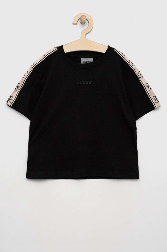 Детская хлопковая футболка Guess аппликация чёрный J3RI47.I3Z14.PPYX