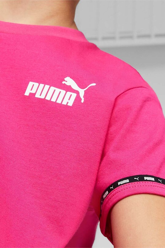 Puma t-shirt bawełniany dziecięcy PUMA POWER Tape Tee G 67354464.PPYX różowy