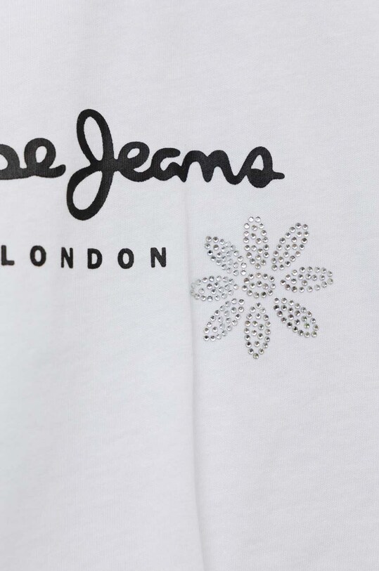 Fete Pepe Jeans tricou de bumbac pentru copii Garland PG502934 alb