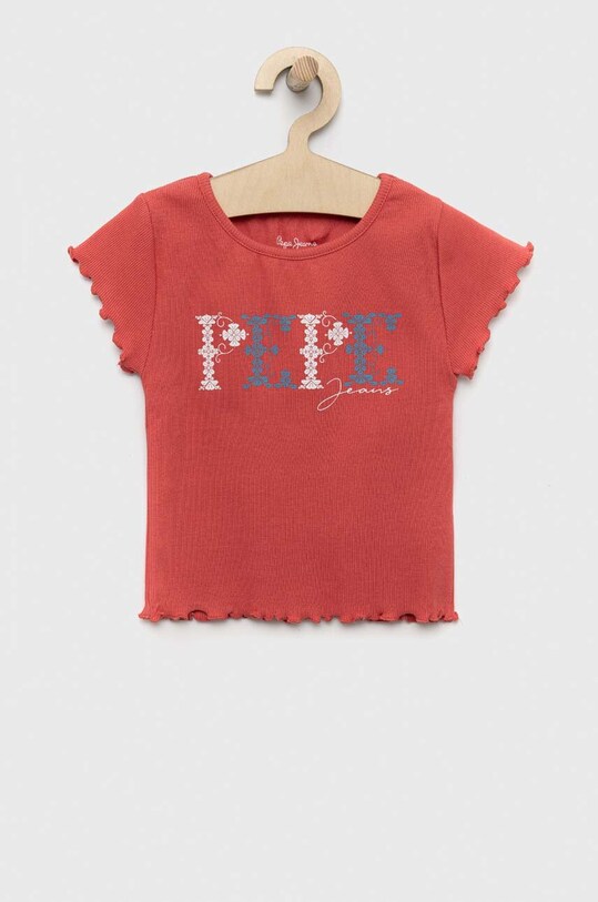 Детская футболка Pepe Jeans PJL GJ Non-denim с эластаном красный PG502947