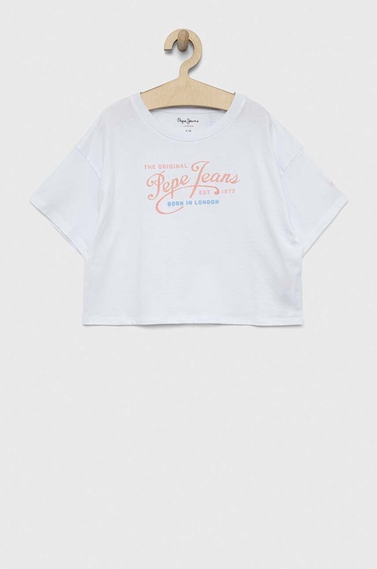 Детская хлопковая футболка Pepe Jeans Non-denim хлопок белый PG502958